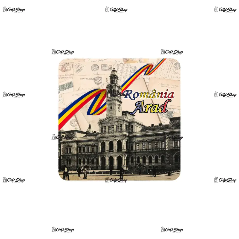 Arad romania, suport coster din lemn, model a